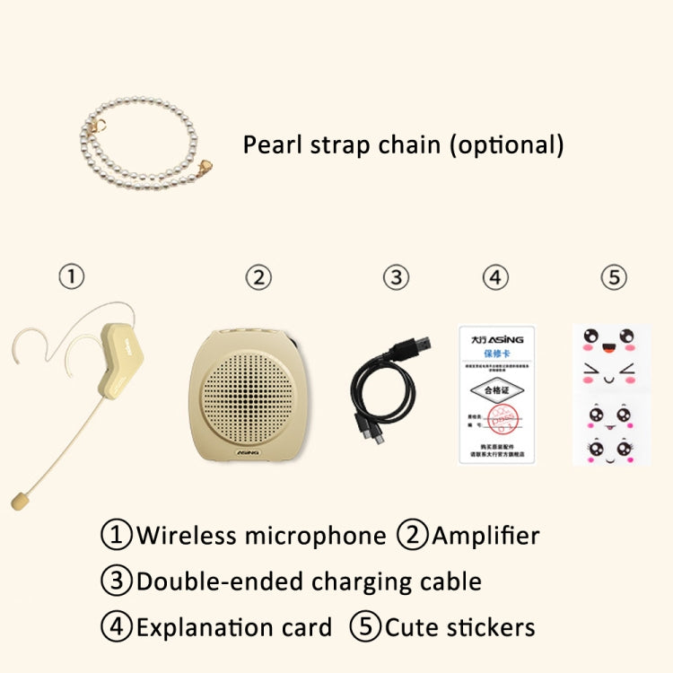 ASiNG S16 2.4G Wireless Voice Amplifier with Headset Microphone for Teachers Tour Guides Without Strap Chain by ASiNG