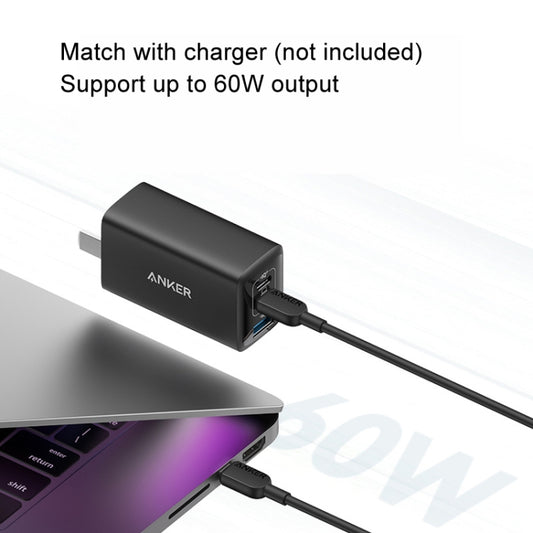 ANKER A81E2 1.8m 60W Dual Type-C Data Cell Phone Dual Head Fast Charging Cable(Black) by ANKER