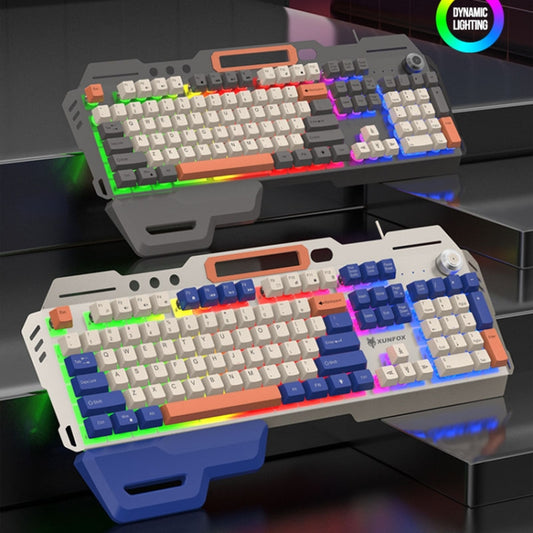 XUNSVFOX K90 Mechanical Feeling Metal Keyboard Gaming Computer Wired Keyboard(Shimmer) by XUNSVFOX