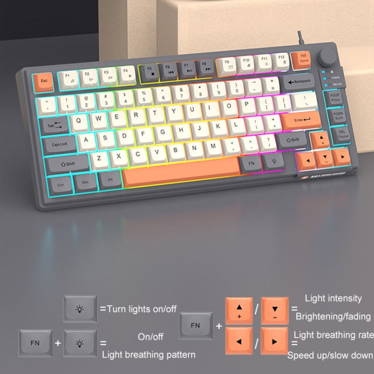 XUNSVFOX K81 Laptop Gaming Office Wired Illuminated Keyboard(Violet) by XUNSVFOX