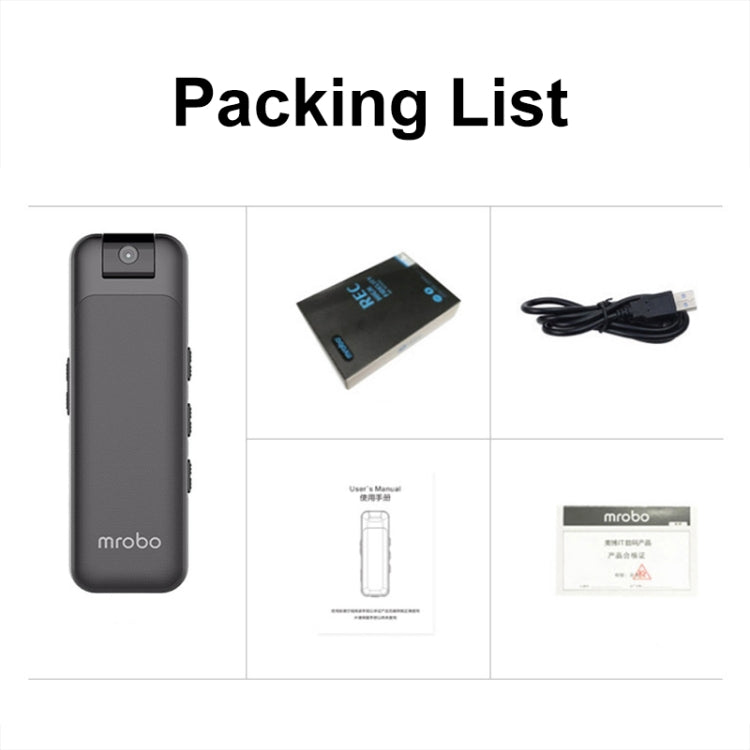Mrobo D3 1080P Rotating Camera HD Infrared Night Recording Pen, Size: No Memory(Black) by Mrobo