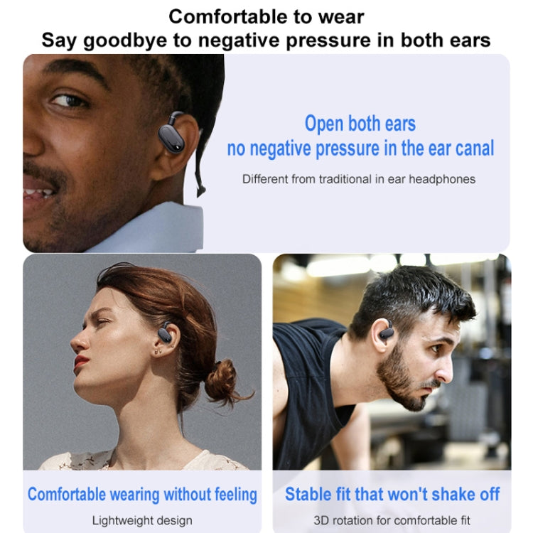 Hanger Type Stereo Outside Sound Bluetooth Earphones With Charging Bin(Black) by buy2fix