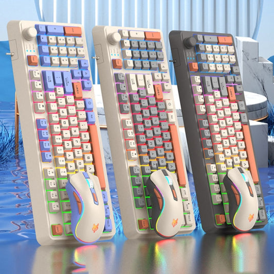 XUNSVFOX K820 Wired Gaming Mechanical Feeling 94 Keys Keyboard And Mouse Set(Shimmer) by XUNSVFOX