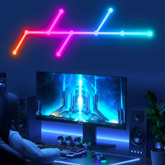 JSK-P26 Smart WiFi Bluetooth Version RGB Direct Illumination Phantom Splicing Light, Support Amazon Alexa / Google Assistant / DuerOS, Style: 9 Sections+EU Plug Adapter(White) by buy2fix