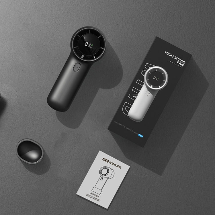 Outdoor Handheld Turbine Digital Display 100-Speed High-Speed Mini Fan, Color: White by buy2fix