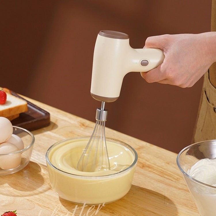 Wireless Mini Handheld Multi-Function Electric Stirring Mixer, Color: Single Stick Khaki(5 Gear) by buy2fix