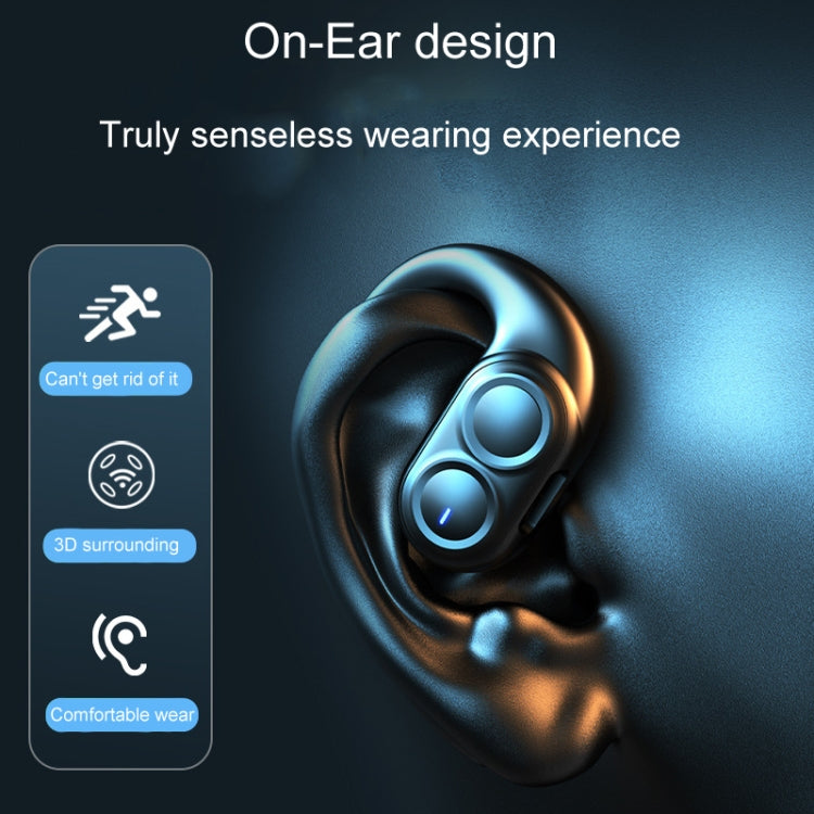 LX09 Single Ear Dual Speaker Stereo OWS On-Ear Bluetooth Earphone(Black) by buy2fix