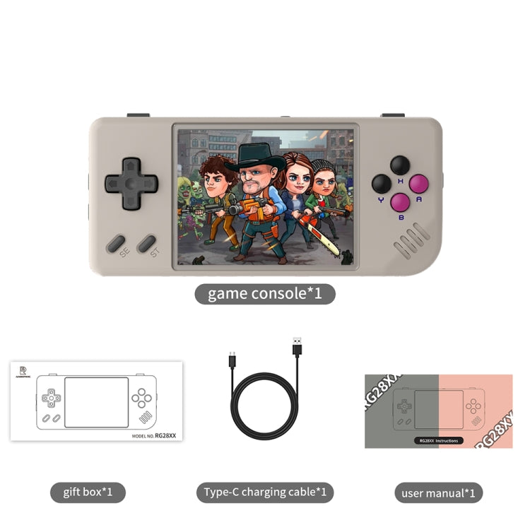 ANBERNIC RG28XX Retro Handheld Game Console 2.83-Inch IPS Screen Linux OS 64GB(Retro Gray) by ANBERNIC