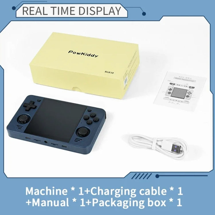 POWKIDDY RGB30 4 Inch IPS Screen Handheld Game Console Built In WIFI+Bluetooth 16GB+64GB(Black) by POWKIDDY