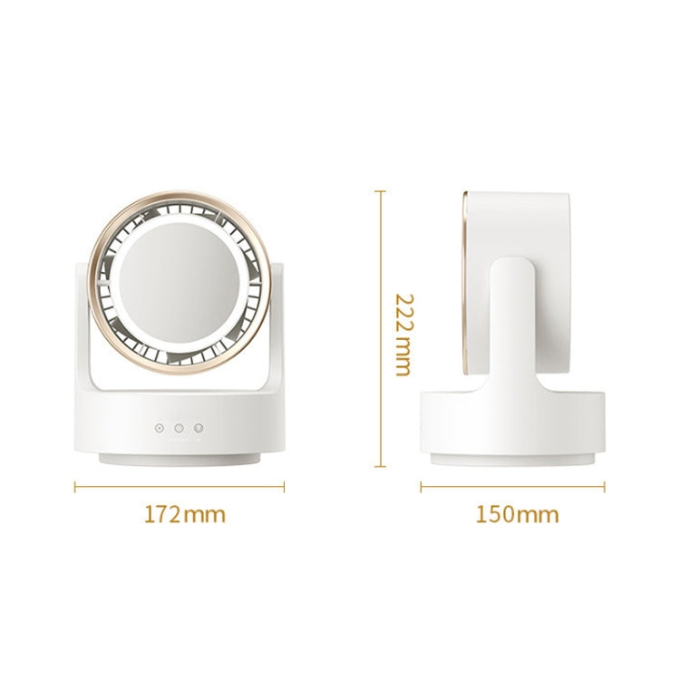 3 In 1 Multifunctional Desktop Fan with LED Light Cosmetic Mirror USB Plug Non-Oscillating by buy2fix