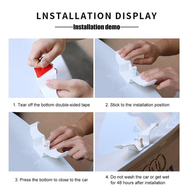 Car Mini Rear Wing Without Punching Decorative Stickers, Color: White Without Wind Leaves by buy2fix