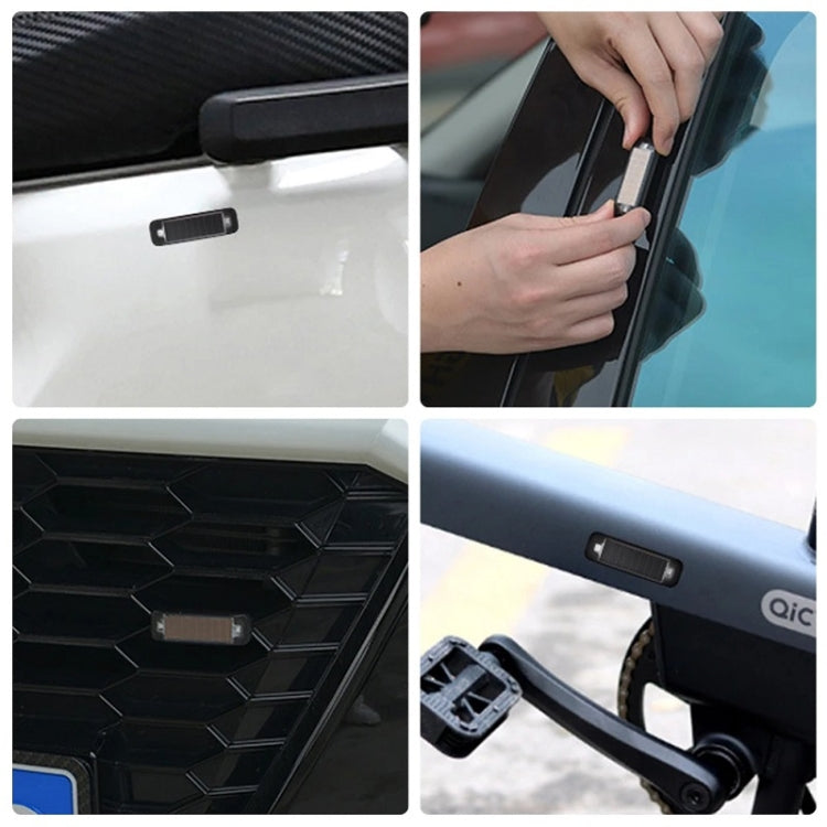 Solar Warning Light Anti-rear Collision LED Flashing Light(Symphony Vibration Sensor+Black) by buy2fix