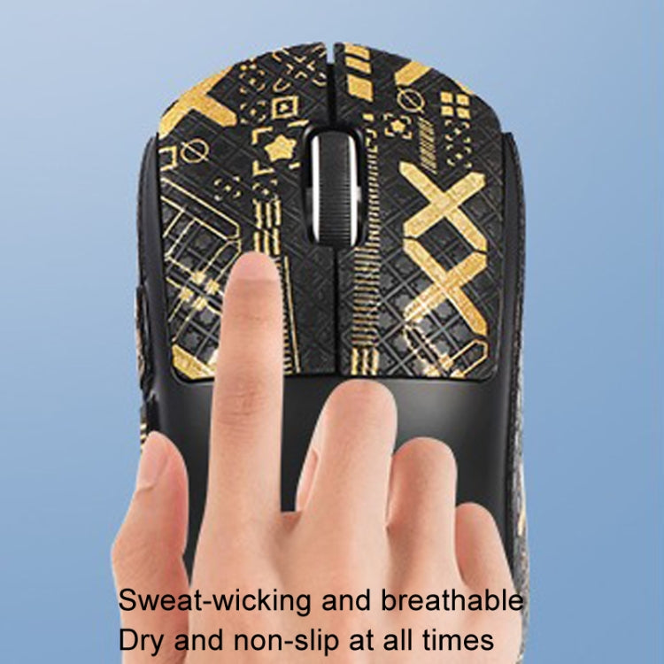 For Logitech GPW 2-Generation Mouse Anti-Slip Stickers Absorb Sweat Paste, Color: Black Print Half Surround by buy2fix
