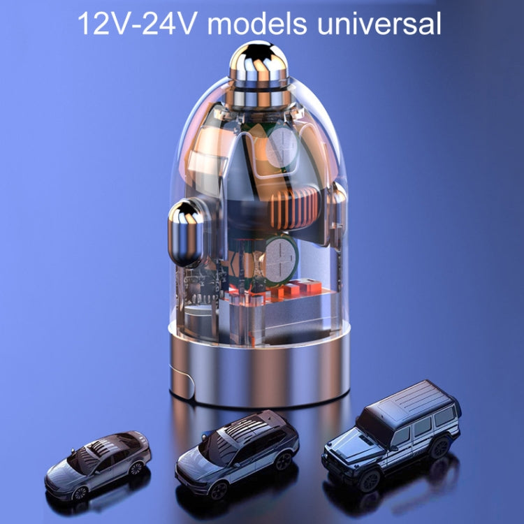 120W Vehicle Mini Invisible Dual-Port Charger Car Cigarette Lighter by buy2fix