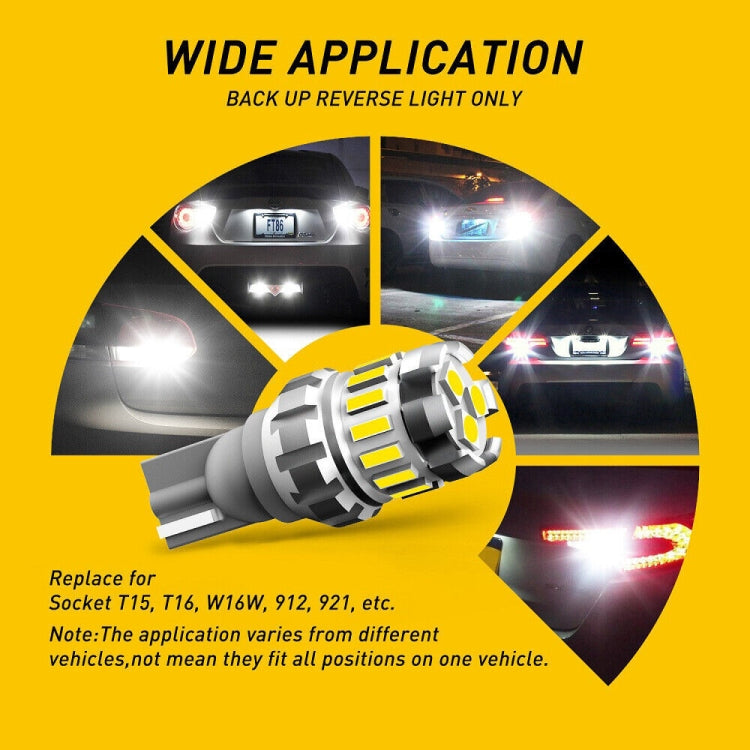 2pcs T10 3030+4014 18LED Constant Current Decoder Indicator Light Reversing Light(White) by buy2fix