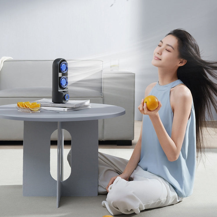 Intelligent Digital Display 100-Speed Stepless Speed Desktop Shaking Head Tower Fan(Dark Gray) by buy2fix