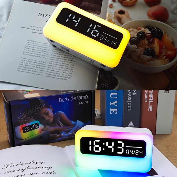 JSK-L30 Bluetooth Speaker Atmosphere Alarm Clock Regularly Wake Up APP Smart Home Charging Night Light(White) by buy2fix