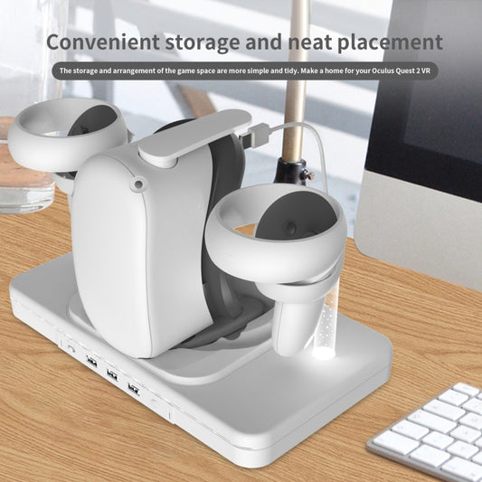 For Meta Quest 2 Desktop Bracket VR Glasses Wireless Charger Colorful Light Emitting Base(White) by buy2fix