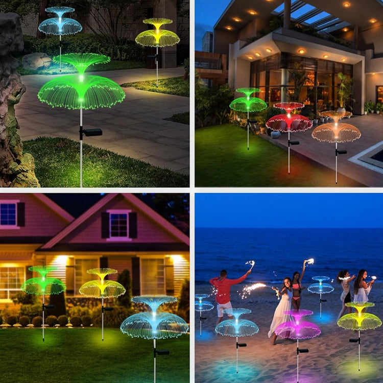 Solar Fiber Optic Light Double Layer Jellyfish Light LED Outdoor Garden Decoration Atmosphere Lamp, Style: Basic Model by buy2fix