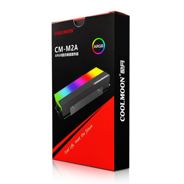 COOLMOON CM-M2A M.2 2280 Solid State Drive Cooler 5V ARGB Hard Drive Heatsink(White) by COOLMOON