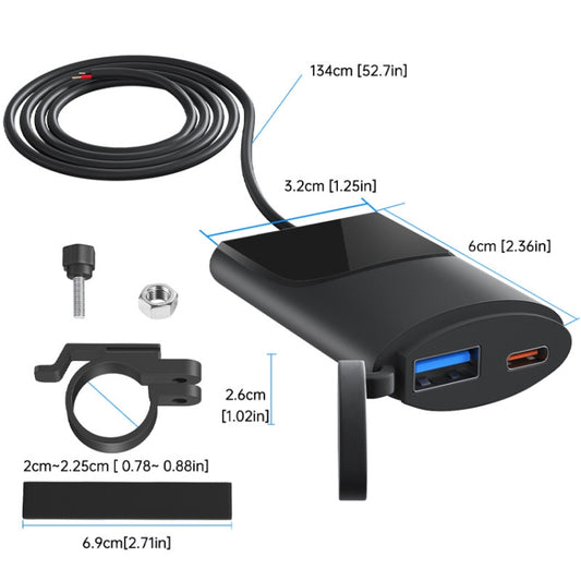 Fast Charging Dual-USB QC3.0 Motorcycle Cell Phone Charger by buy2fix