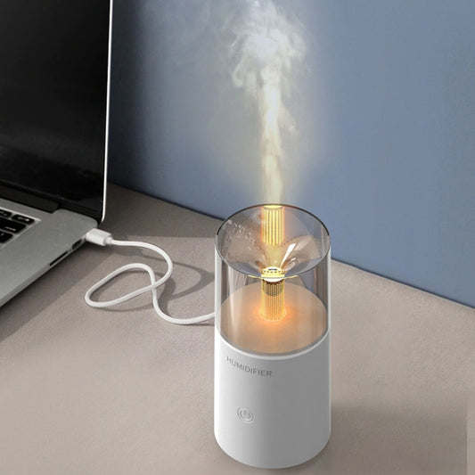 Candle Flame Aromatherapy Diffuser Automatic Scent Sprayer Mini Ambiance Candle Light Humidifier(129 White) by buy2fix