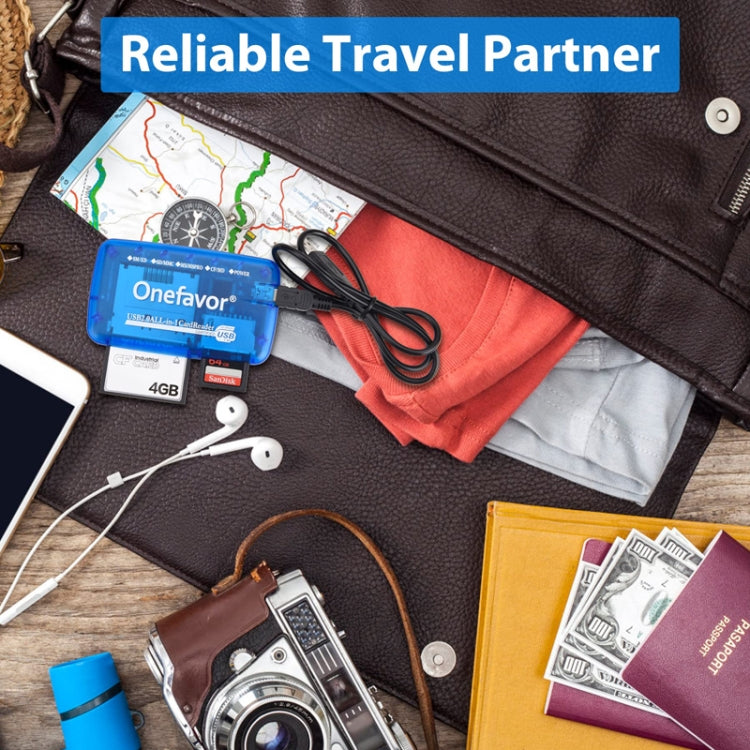 Onefavor All-In-One Card Reader Support SM / XD / SD / MMC / MS / CF Card, Model: Card Reader+8 Pin Adaptor by Onefavor