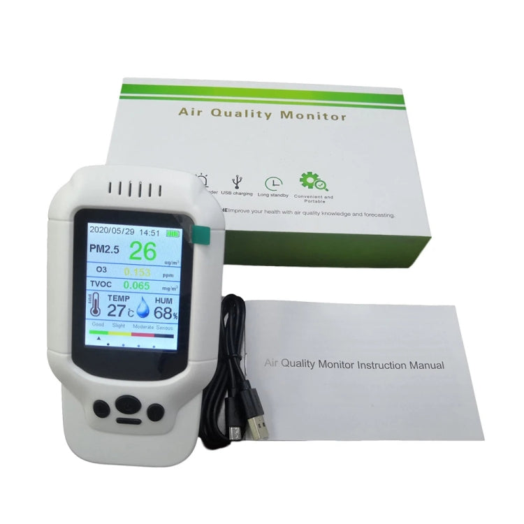 8-In-1 Air Quality Detector PM2.5 / PM1.0 / PM10 / HCHO / TVOC / O3 / Temperature / Humidity Monitor by buy2fix