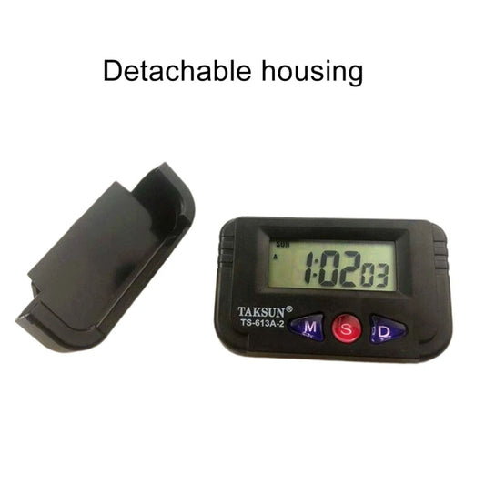 TAKSUN TS-613A-2 LED Display Electronic Car Clock Double-sided Glue Car Clock by TAKSUN