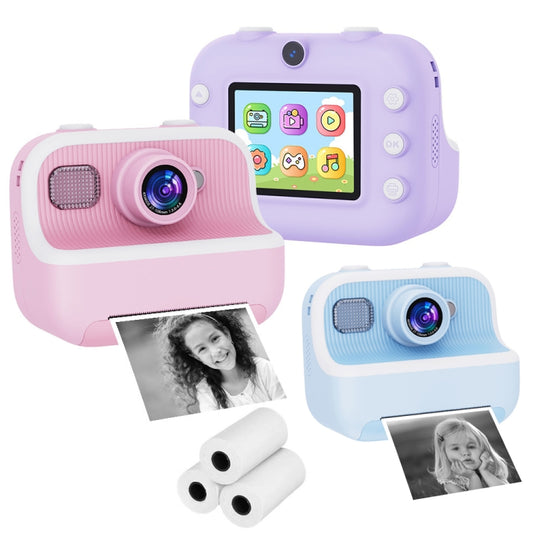 M8 2.4-Inch 1080P HD 2400W Pixel Dual-Camera Children Thermal Printing Camera, Color: Pink+32GB by buy2fix
