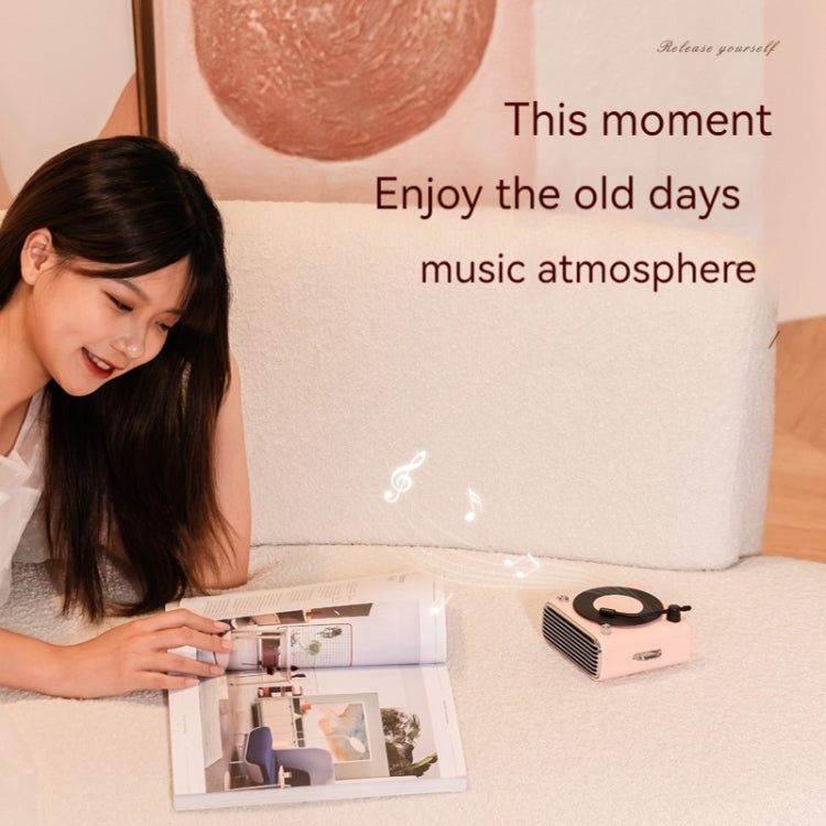 YJQ-D10 Portable Desktop Retro Vinyl Record Player Bluetooth Speaker(White) by buy2fix