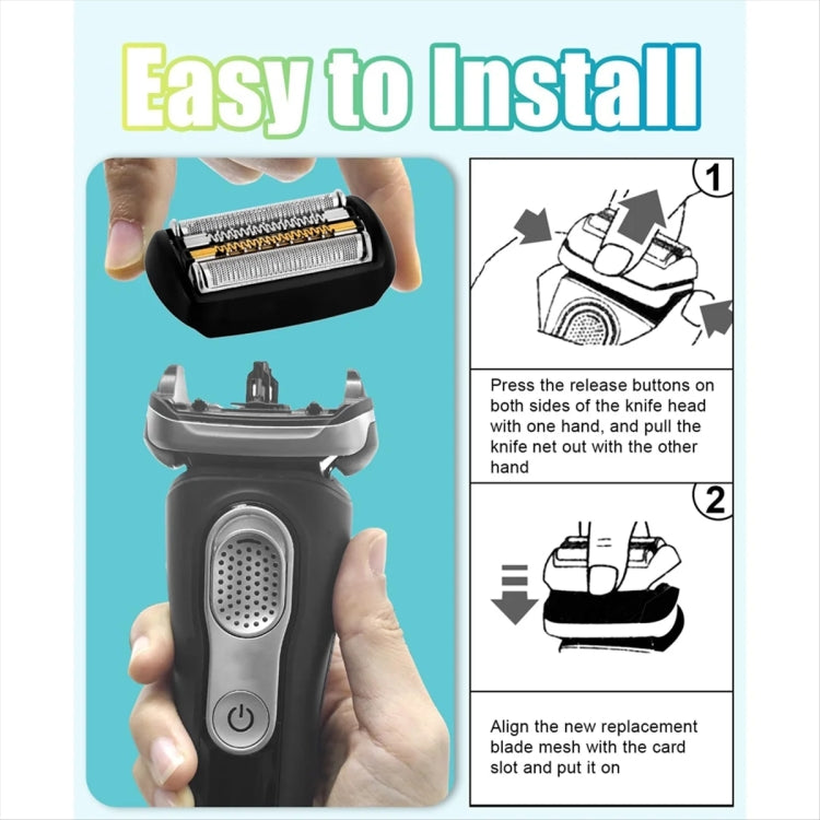 For Braun Series 9 Electric Shaver Replacement Blade Gold Foil Style 92B With Text - Shavers Parts by buy2fix | Online Shopping UK | buy2fix