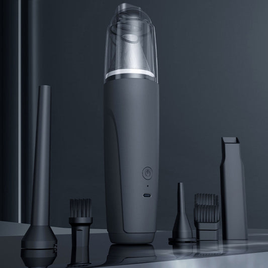 3 in 1 Mini Wireless Charging Handheld Car Vacuum Cleaner(Stainless Steel Filter Black) by buy2fix