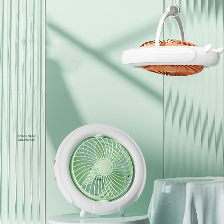 Night Light Desktop Folding Fan Outdoor Camping Hanging Mini Fan, Color: Orange Upgraded by buy2fix