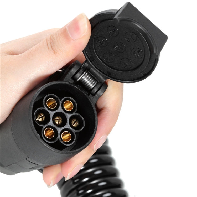 7 Core To 7 Pin Car Trailer Connector With 2m PU Spring Wire(1122) by buy2fix