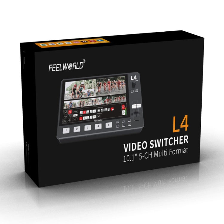 FEELWORLD L4 Multi-Camera Video Mixer Switcher 10.1" Touch Screen USB 3.0 Fast Streaming(US Plug) by FEELWORLD