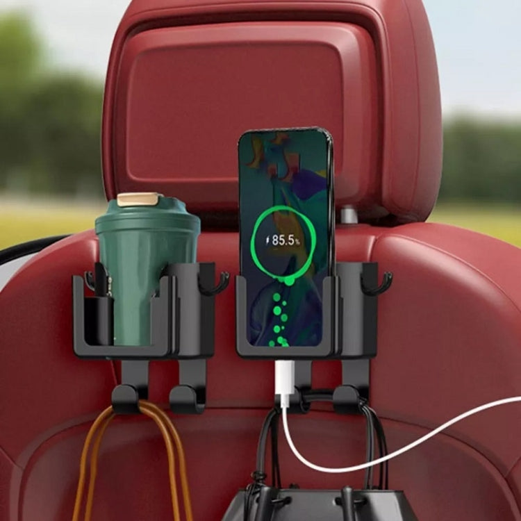 2pcs Car Multifunctional Cup Holder Storage Hook Mobile Phone Holder(Black) by buy2fix