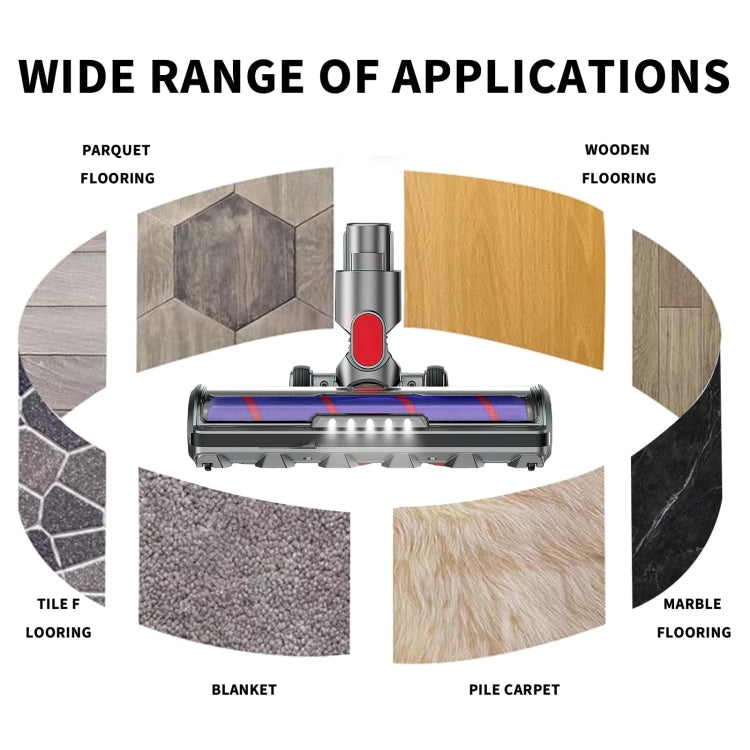 For Dyson V7 V8 V10 V11 Vacuum Cleaner Motor Head Soft Bristle Roller Brush With Light by buy2fix