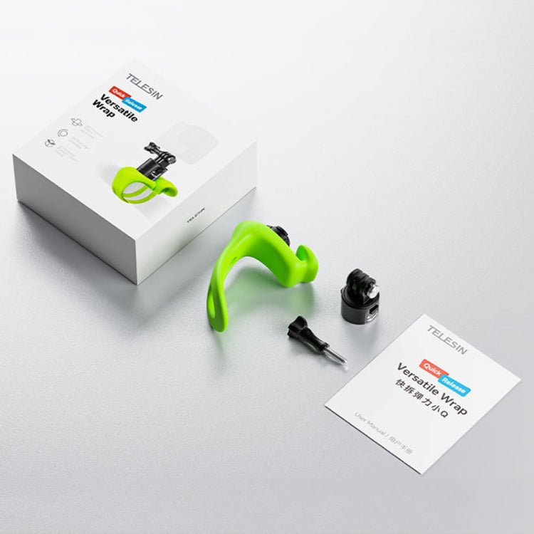 TELESIN TLQ-005 Elastic Quick Release Stand Multi-functional Fixed Silicone Strap Accessories(Green) by TELESIN