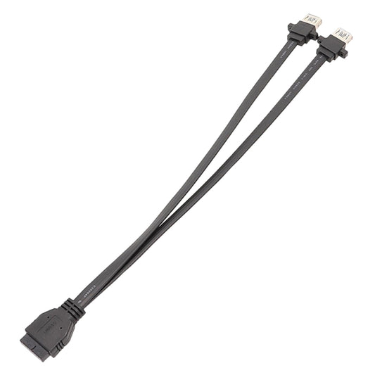 50cm Motherboard USB3.0 Panel Cable Front 19Pin To Dual-Port A Female Data Flat Cable by buy2fix