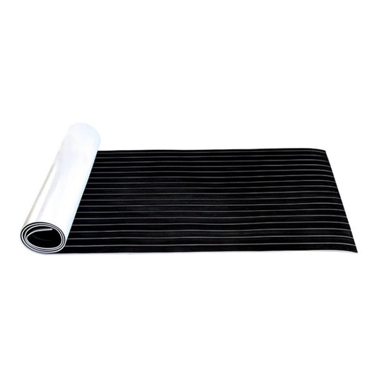 240x45x0.6cm Black White Yacht Imitation Teak Anti-Slip Deck EVA Mat by buy2fix
