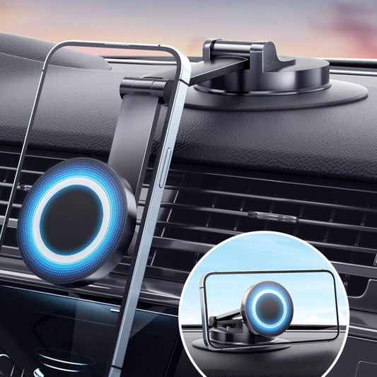 360 Rotating Car Magnetic Cell Phone Holder Magsafe Metal Car Folding Navigation Stand(Black) by buy2fix