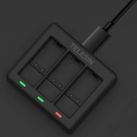 TELESIN GP-BCG-902 Battery 3 Slots Charger For GoPro HERO12 Black / HERO11 Black / HERO10 Black / HERO9 Black by TELESIN