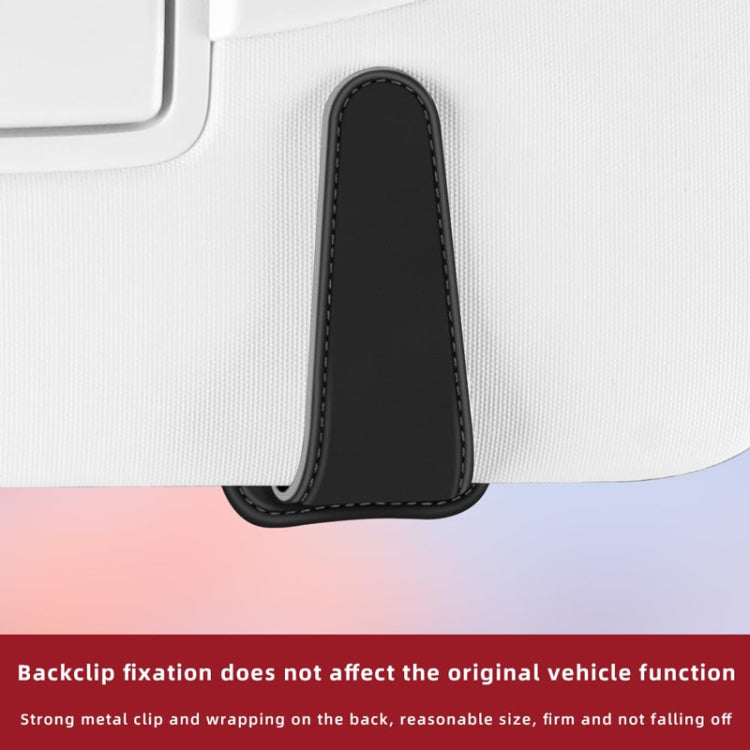 Car Eyeglasses Clip Car Leather Magnetic Closure Sunglasses Storage Bag(Grey) by buy2fix