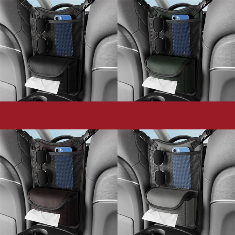 Car Between Seats Organizer Multifunctional Storage Bag Front And Back Dual Usage Tissue Box(Grey) by buy2fix