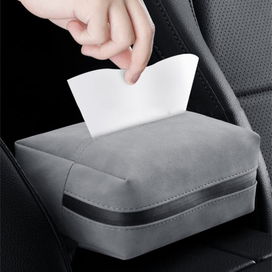 Car Armrest Box Tissue Box Car Sun Visor Seat Back Hanging Tissue Storage Bag(Black) by buy2fix