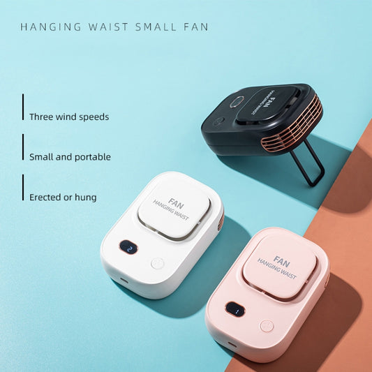 HX-150A Outdoor Digital Display Silent USB Charging Bladeless Waist Hanging Neck Fan(White) by buy2fix