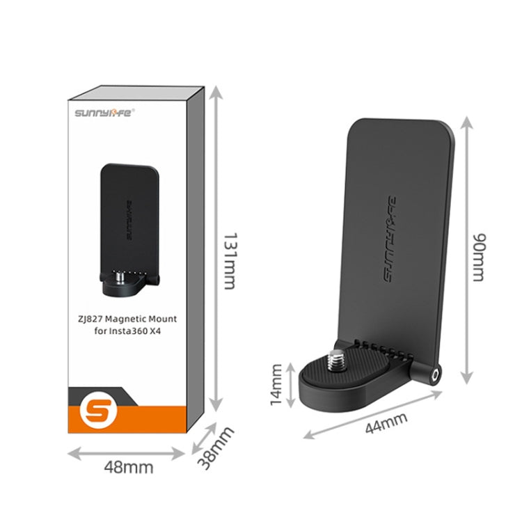 For Insta360 X5 / X4 / X3 Sunnylife X4-ZJ827 Magnetic Stand Base Handheld Handle Desktop Support Accessories(Black) - Mount & Holder by Sunnylife | Online Shopping UK | buy2fix