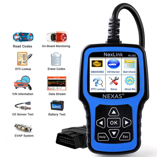 Nexas NL101 Universal OBD2 Scanner Diagnostic Tool & Battery Tester With OBDII by Nexas