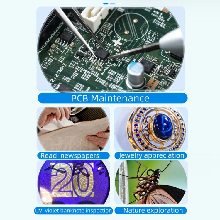 Digital Microscope Handheld High-Definition Electronic Magnifier(Black) by buy2fix